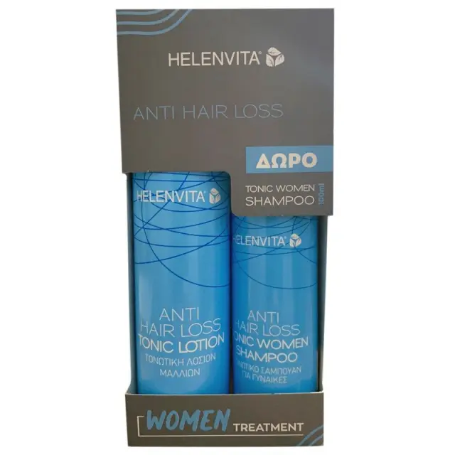 Helenvita Anti Hair Loss Tonic Lotion Τονωτική Λοσιόν που περιορίζει την τριχόπτωση και δυναμώνει τα μαλλιά 100ml με Δώρο Anti Hair Loss Tonic Women Shampoo Τονωτικό Σαμπουάν για Γυναίκες 100ml