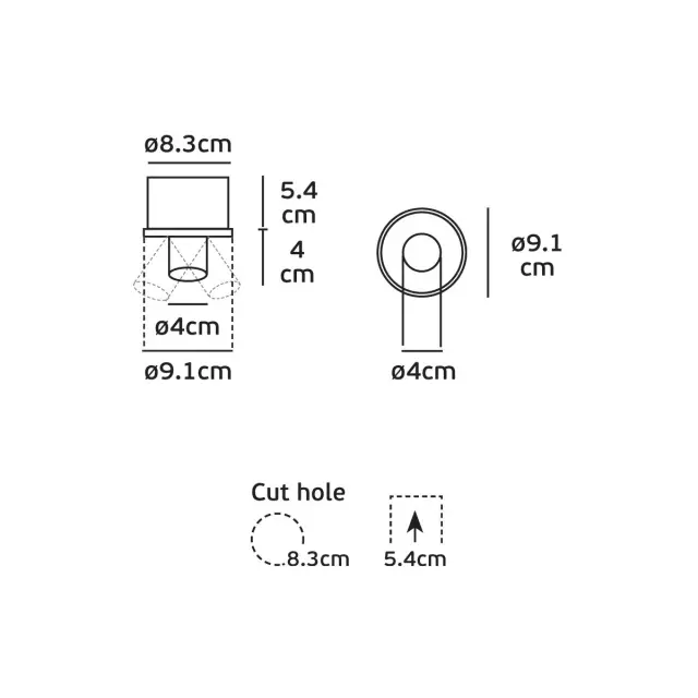 Guni 04147/B/W Χωνευτό κινητό σποτ led 7W 3000K μαύρο-χρυσό Μαύρο Μαύρο/Χρυσό 2