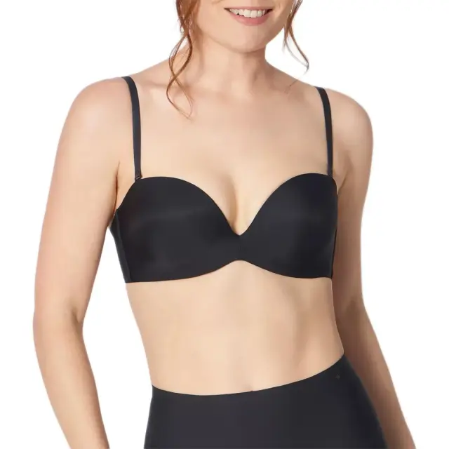 Triumph Γυναικείο Strapless Σουτιέν Stepy Soft 01 WDP με Αποσπώμενες Τιράντες, Χρώμα Μαύρο