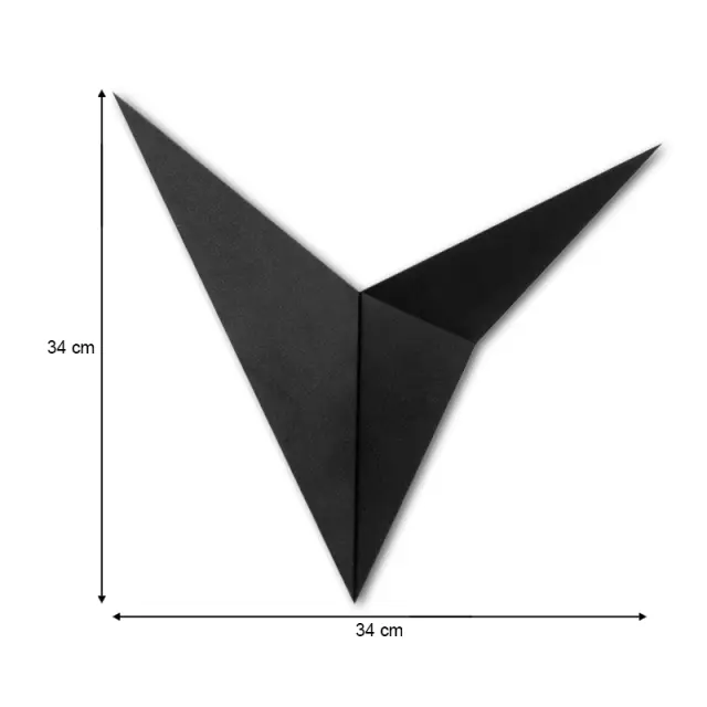 Απλίκα τοίχου Bird Megapap μεταλλική χρώμα μαύρο 34x5x34εκ. 2
