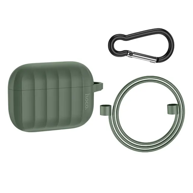 Θήκη Hoco WB22 Glory Series Silicone Protective Case Σκούρο Πράσινο για AirPods 2021 (3ης γενιάς) με Γάντζο 3