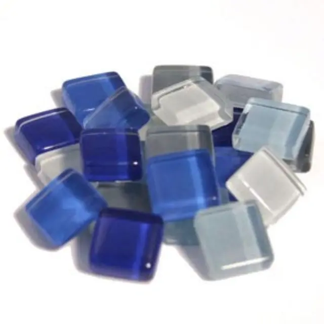 Γυάλινες Ψηφίδες Soft Glass - Blue Mix - 10x10mm - 200gr