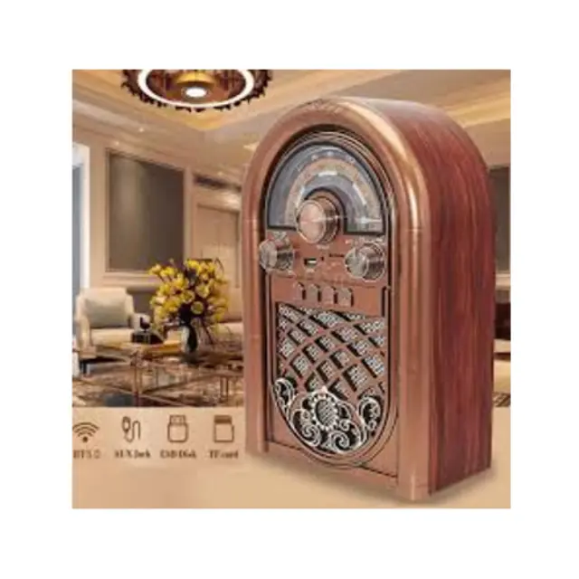 R-1950BTL Retro Επιτραπέζιο Ραδιόφωνο Επαναφορτιζόμενο με USB Καφέ 3