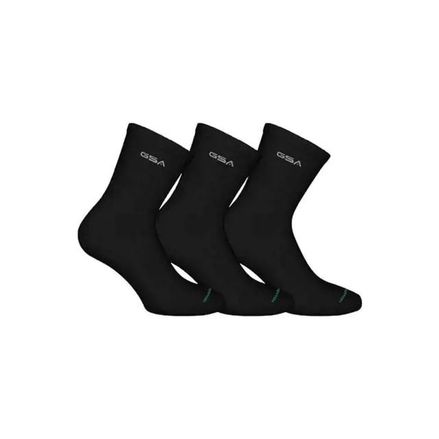 GSA Men's 360+ 3 Pair Organic Cotton Quarter Socks Μαύρο 818303-01 (GSA) - Medium