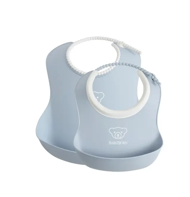 BABYBJÖRN Baby Bib, Powder Blue 2-pack 7317680467676