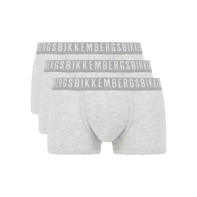 Bikkembergs Ανδρικό Boxer Classic Stretch Cotton - Τριπλό Πακέτο, Χρώμα Γκρι