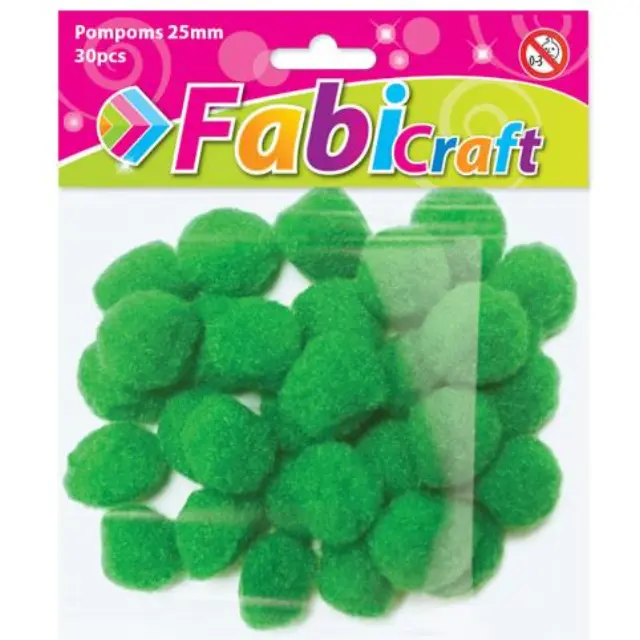 Pompoms Fabi 2.5cm 30τεμ Πράσινο