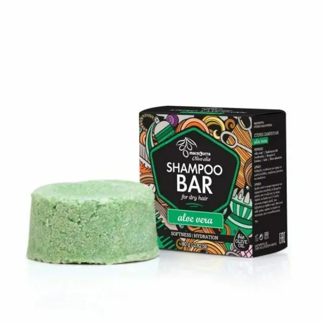 Macrovita Bar Aloe Vera Στέρεο Σαμπουάν για Ξηρά Μαλλιά 80gr