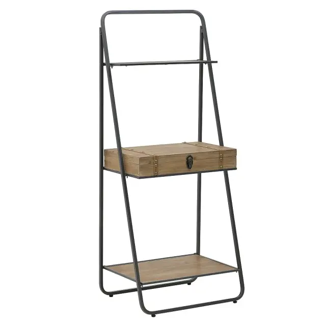 Ραφιέρα Μαύρο/Φυσικό Μέταλλο/Ξύλο 60x45x145cm 3-50-196-0038