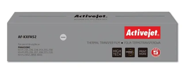 Activejet AF-KXFA52 Copy Film (Replacement for Panasonic KX-FA52 Supreme black)