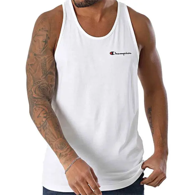Champion Men's Standard Fit Small Chest Logo Tank Άσπρο 220781-WW001 (Champion) 3