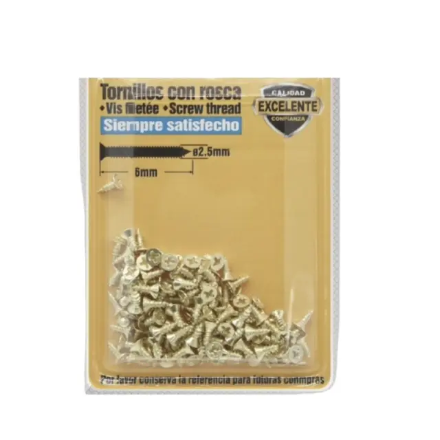 Βίδες χρυσές κοντές 2x6mm