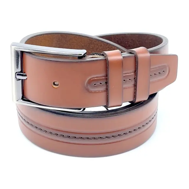 Camel Δερμάτινη Ζώνη Full Grain 3,5 cm