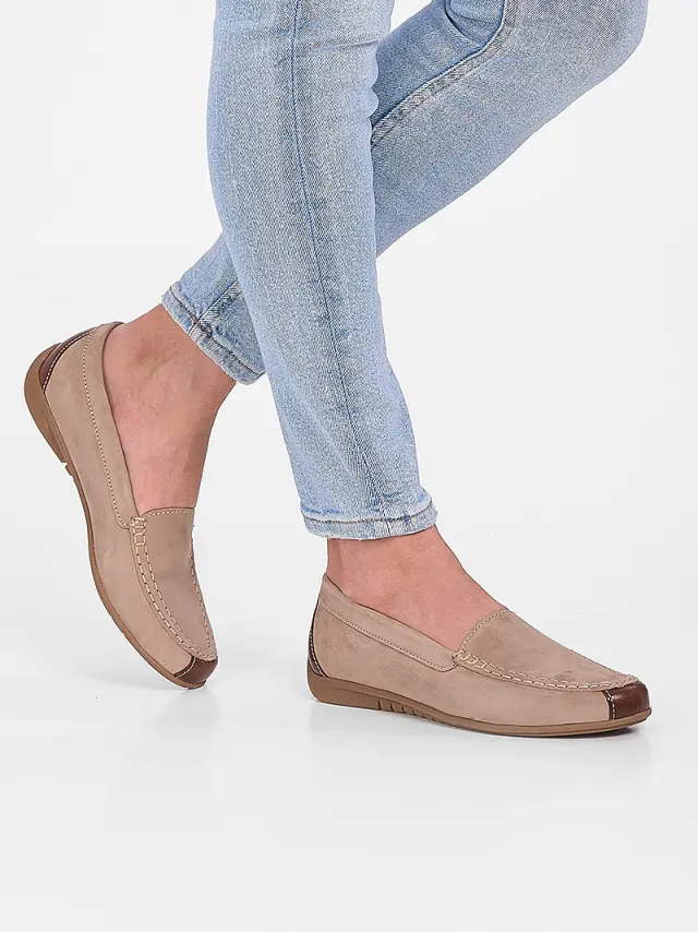 Gabor Μοκασίνια-Loafers Γυναικείο δέρμα Nubuck Μπεζ GAB/44260 12-LEINEN 2