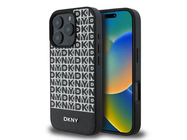 DKNY® Leather Back Cover Θήκη για iPhone 16 Pro Max-Black