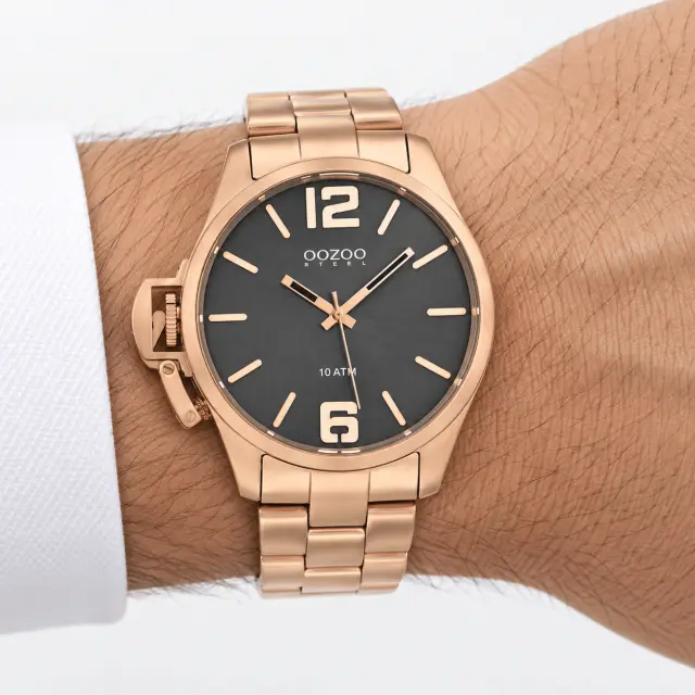 Unisex Ρολόι OOZOO Steel Rose Gold με Γκρι Καντράν OSGR12 2