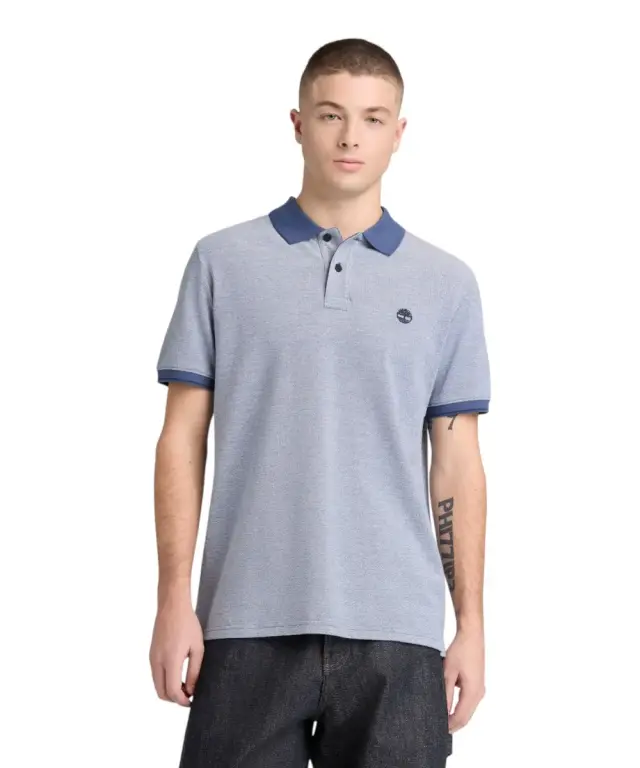 Timberland - Ανδρικό T-shirt Polo Oyster River Oxford Regular Fit TB0A2EC2-EYO Μπλε - S