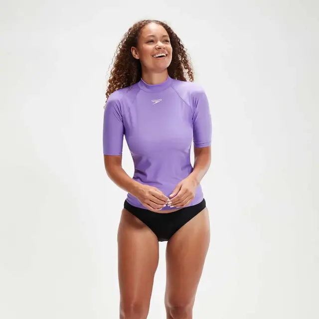 Speedo Women's Short Sleeve Rash UV Protection Top Μωβ 81318915428 (Speedo) - 34
