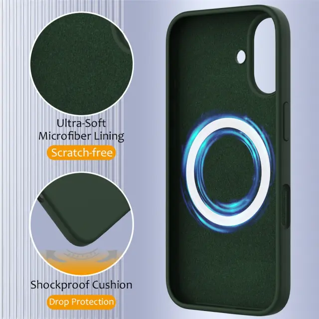 Θήκη Σιλικόνης με MagSafe για iPhone 16 Plus -Dark Green OEM 2