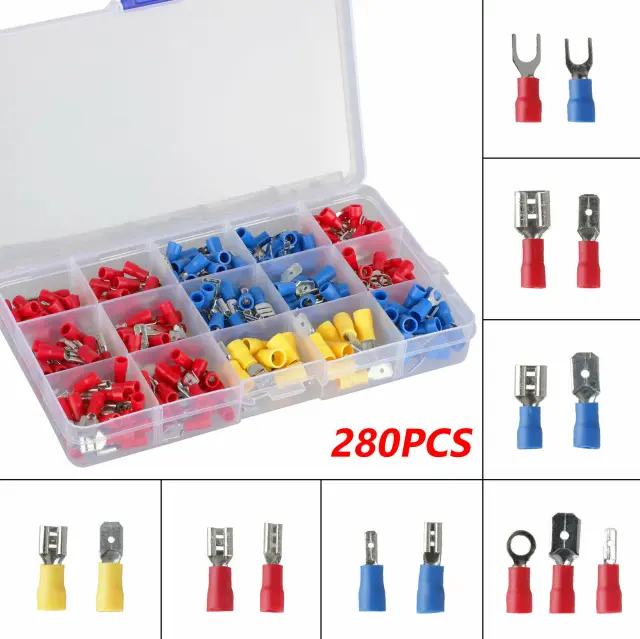 Κασετίνα τερματικά καλωδίων 280τμχ- 280pc wire terminal assortment