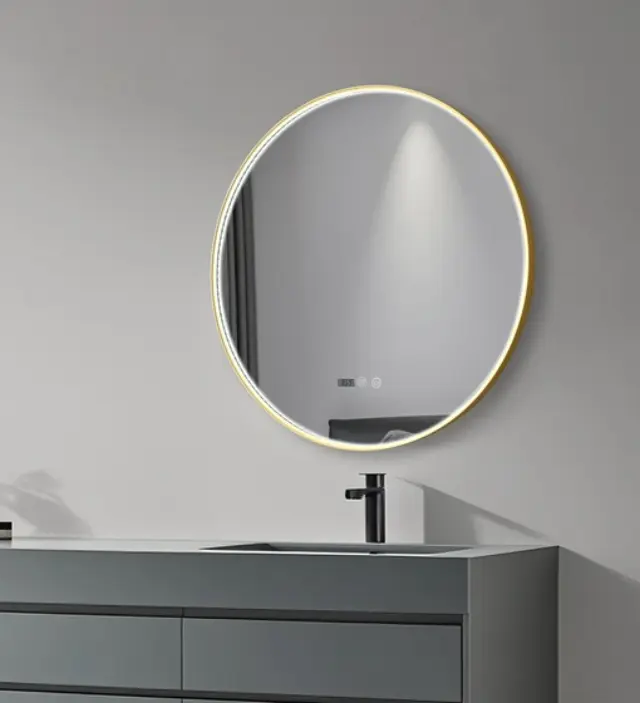 ΚΑΘΡΕΦΤΗΣ ΜΠΑΝΙΟΥ LED ΑΦΗΣ MIRRORLUX CALLISTO S-4678G ΣΤΡΟΓΓΥΛΟΣ Φ-800MM ΧΡΥΣΟΣ 2