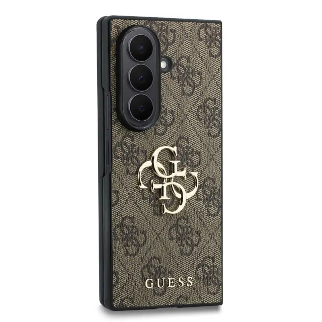 Guess PU 4G Metal Logo Case for Samsung Galaxy Z Fold 8 Ultra Brown 3