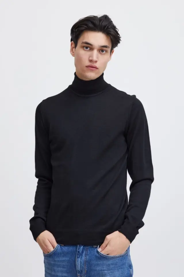 Casual Friday Ανδρικό KONRAD 501483 Πλεκτό Ζιβάγκο Slim-Fit Μάλλινο – Black - XXL