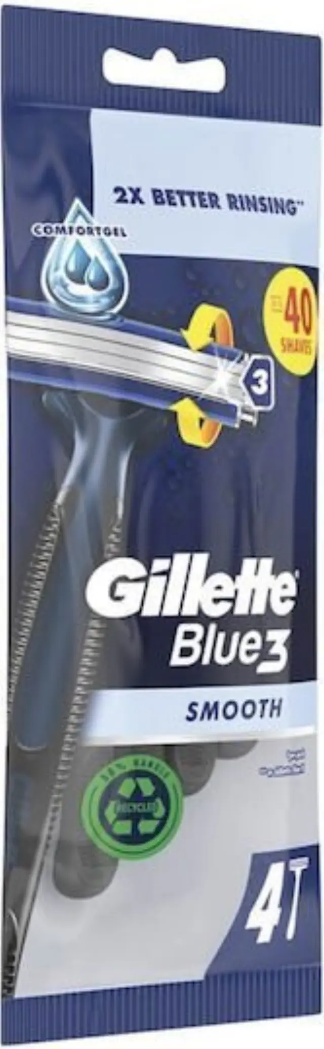 Gillette Ξυραφάκια μιας Χρήσης με 3 Λεπίδες & Λιπαντική Ταινία για Ευαίσθητες Επιδερμίδες 4τμχ