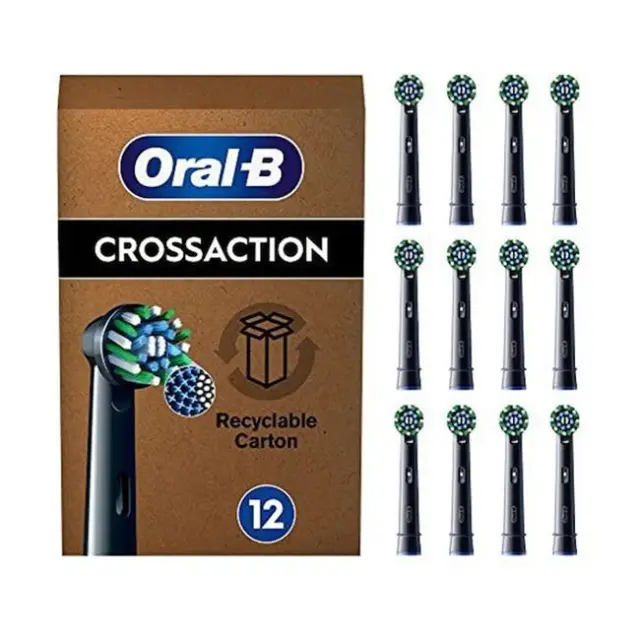 Oral-B Ανταλλακτικές Κεφαλές για Ηλεκτρική Οδοντόβουρτσα 12x Cross Action Black