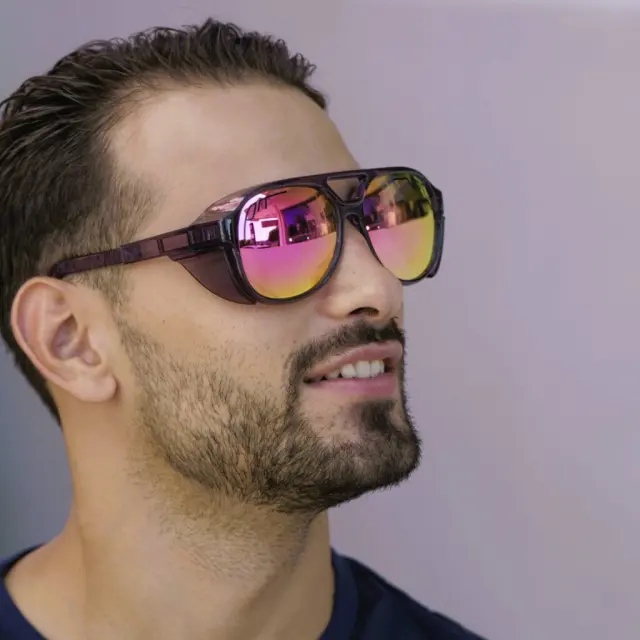 Ghetto Viper Pit G Sport Round Sunglasses Purple Color Frame 3
