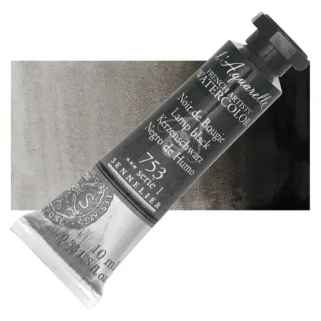 Χρώμα Ακουαρέλας Sennelier l Aquarelle Σωληνάριο 10ml - 753 Lamp Black