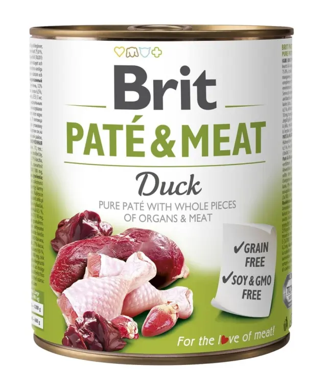BRIT Pat&eacute; & Meat with Duck - wet dog food - 800g