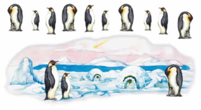 Αυτοκόλλητα για γυαλί & πορσελάνη Penguins 11x20cm