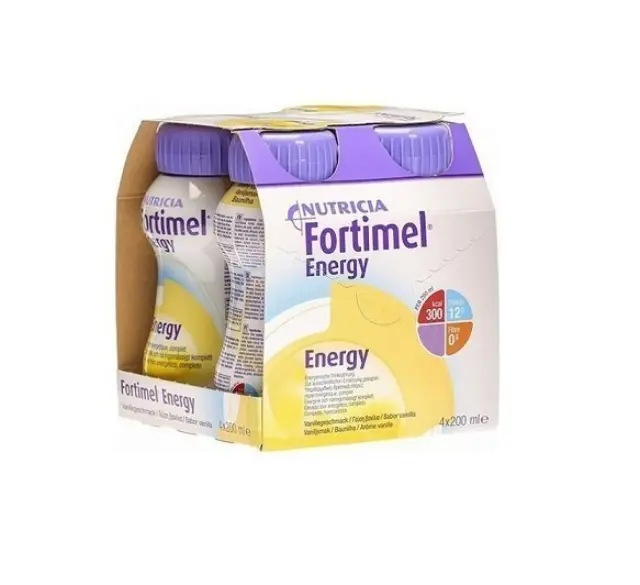 Nutricia Fortimel Energy Υπερπρωτεϊνικό Ρόφημα με γεύση Βανίλια, 4 x 200ml