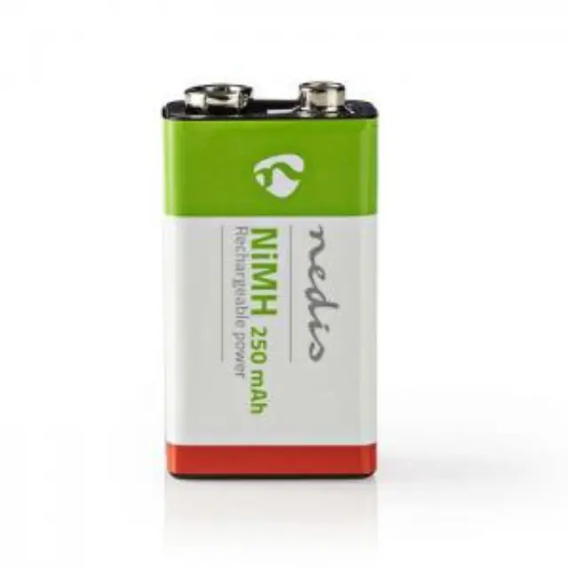 Επαναφορτιζόμενη μπαταρία 9V NiMH 250mAH, σε blister 1 μπαταρίας. 2