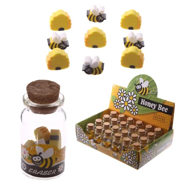 Puckator mini Γόμα Μέλισσα Cute Honey Bee (8 σε κάθε βαζάκι)