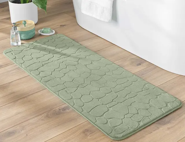 Πατάκι Μπάνιου Ricochet Douceur d'intérieur με memory foam και διαστάσεις 50x120cm - Sage 1802217