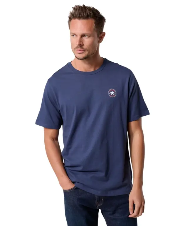 Converse - Ανδρικό T‑shirt Chuck Print Tee Standar Fit CVM5T565-410 Μπλε Ναυτικό - S