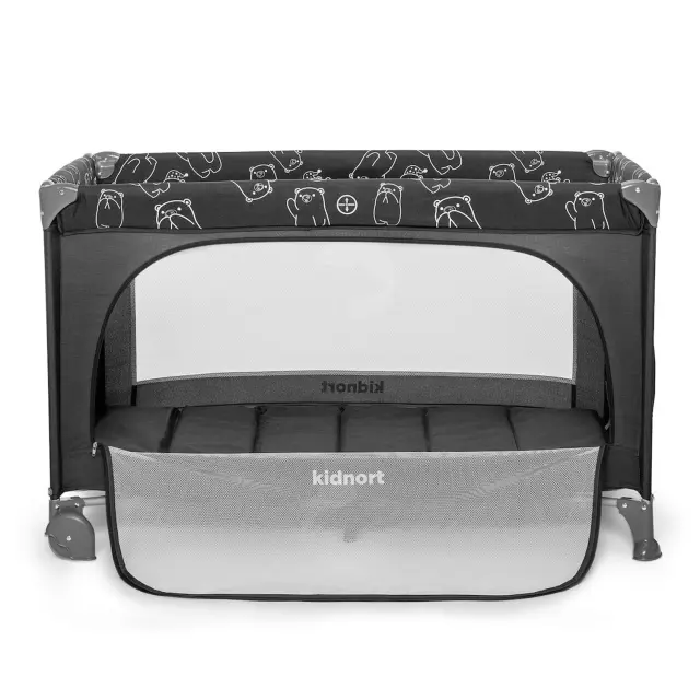 Kidnort Παρκοκρέβατο Ihalig Dark Grey KNLOZ000004 2