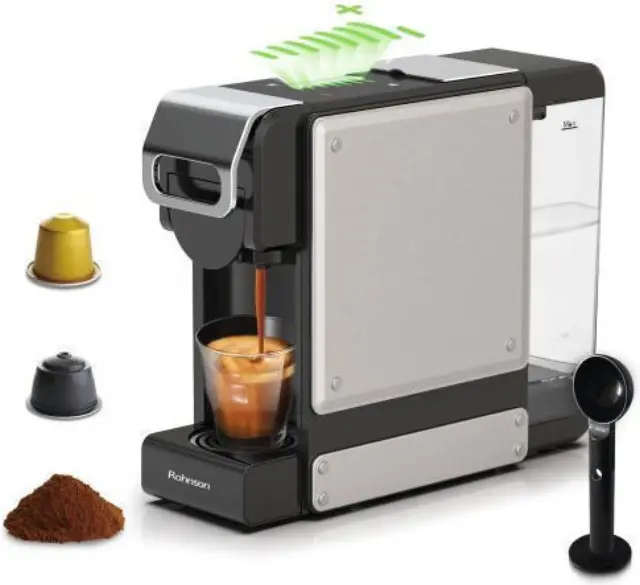 Rohnson R-98044 Multicapsule 3 σε 1 Αυτόματη Μηχανή Espresso 1450W Πίεσης 19bar Γκρι 2