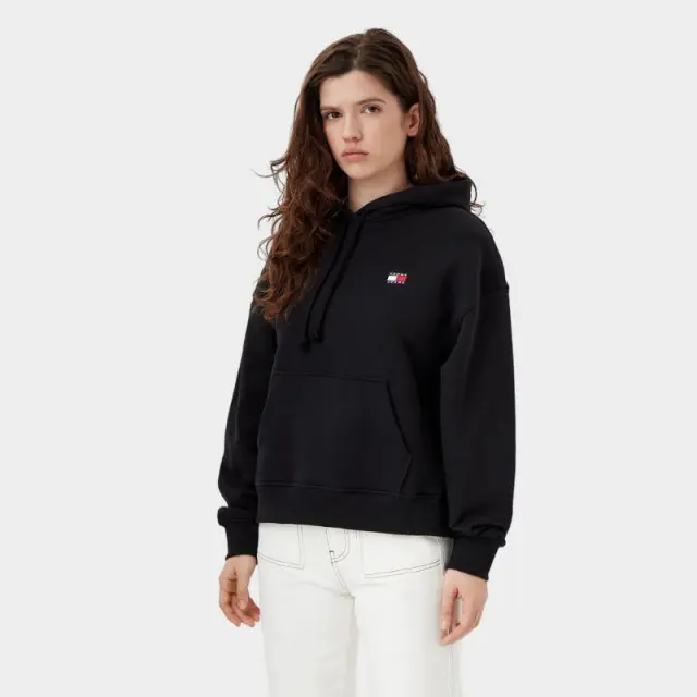 Tommy Hilfiger - Γυναικείο Φούτερ Badge Regular Fit DW0DW19414-BDS Μαύρο - XL