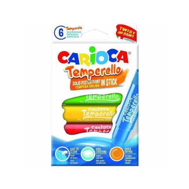 Carioca Μαρκαδόροι Ζωγραφικής Χονδροί Temperello 6 χρώματα (42739)