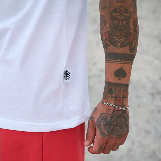T-shirt Noshame® Oversized Λευκό με τύπωμα All Eyes On You - 142696 - XXL 3