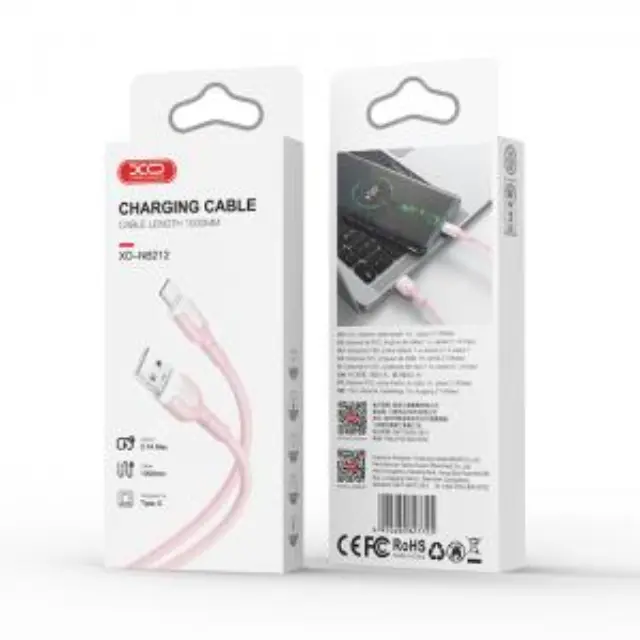 Καλώδιο USB High-Speed A αρσ. - USB Type-C αρσ. 10.5W, 1.00m σε ροζ χρώμα 2
