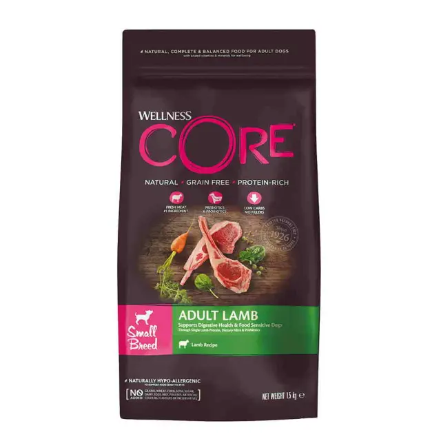 Wellness Core Adult Small με Αρνί 1.5kg Μονόχρωμο