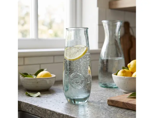 Ποτήρι Glass Drops Αuthentic (1380) Από ανακυκλωμένο γυαλί, Χωρητικότητας 300ml, Διαστάσεων Ø 7 x Υ 16 cm 1380
