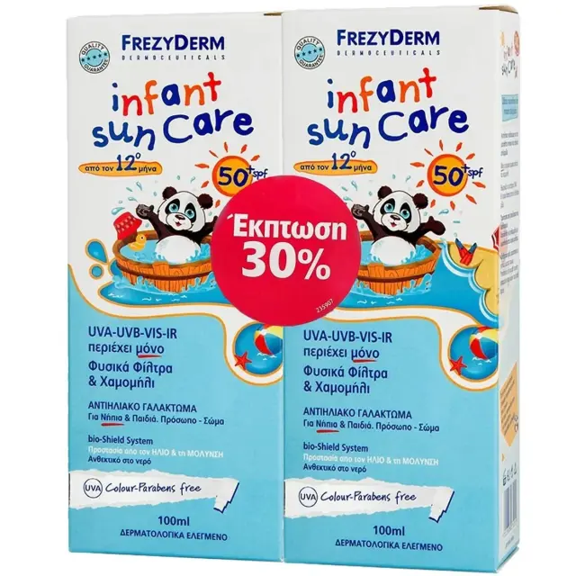 Frezyderm Αδιάβροχο Βρεφικό Αντηλιακό Γαλάκτωμα Promo Infant Sun Care για Πρόσωπο & Σώμα SPF50+ 100ml
