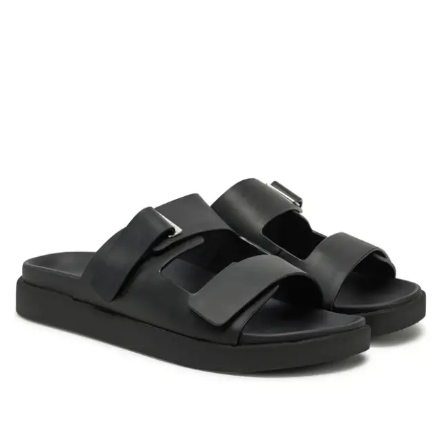 Γυναικεία Δερμάτινα Σανδάλια Calvin Klein HW0HW02489 BEH Μαύρα Μαύρο - 37 2