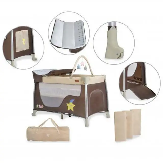 Παρκοκρέβατο 2 επιπέδων Cangaroo Good Night Beige 3800146247683 2