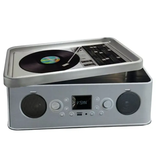 V-Syndicate Syndicase Plus Record Player Rolling Tray with Storage Tin Box 2